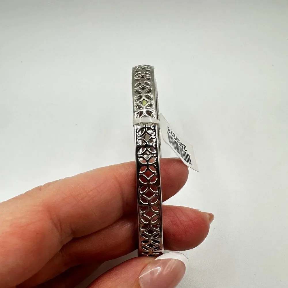 NWT Multi-gemstone and stainless steel hinged bangle/ bracelet!‎